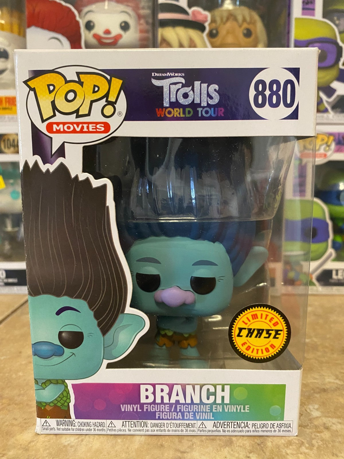Funko POP! Trolls World Tour *BRANCH* Limited Edition CHASE #880 w Protector