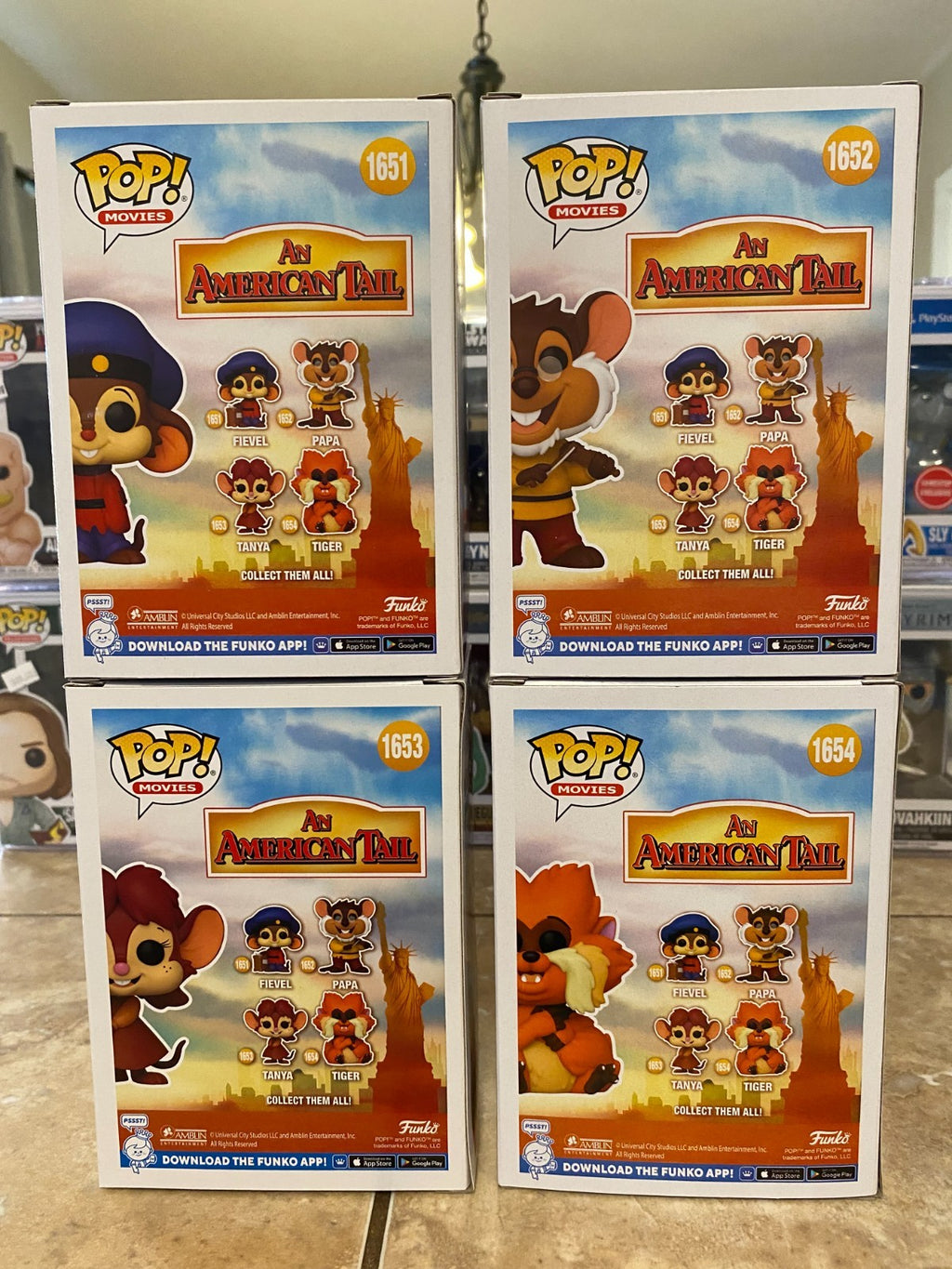 Funko Pop! Movies! An American Tail Set of 4Figures w Protectors