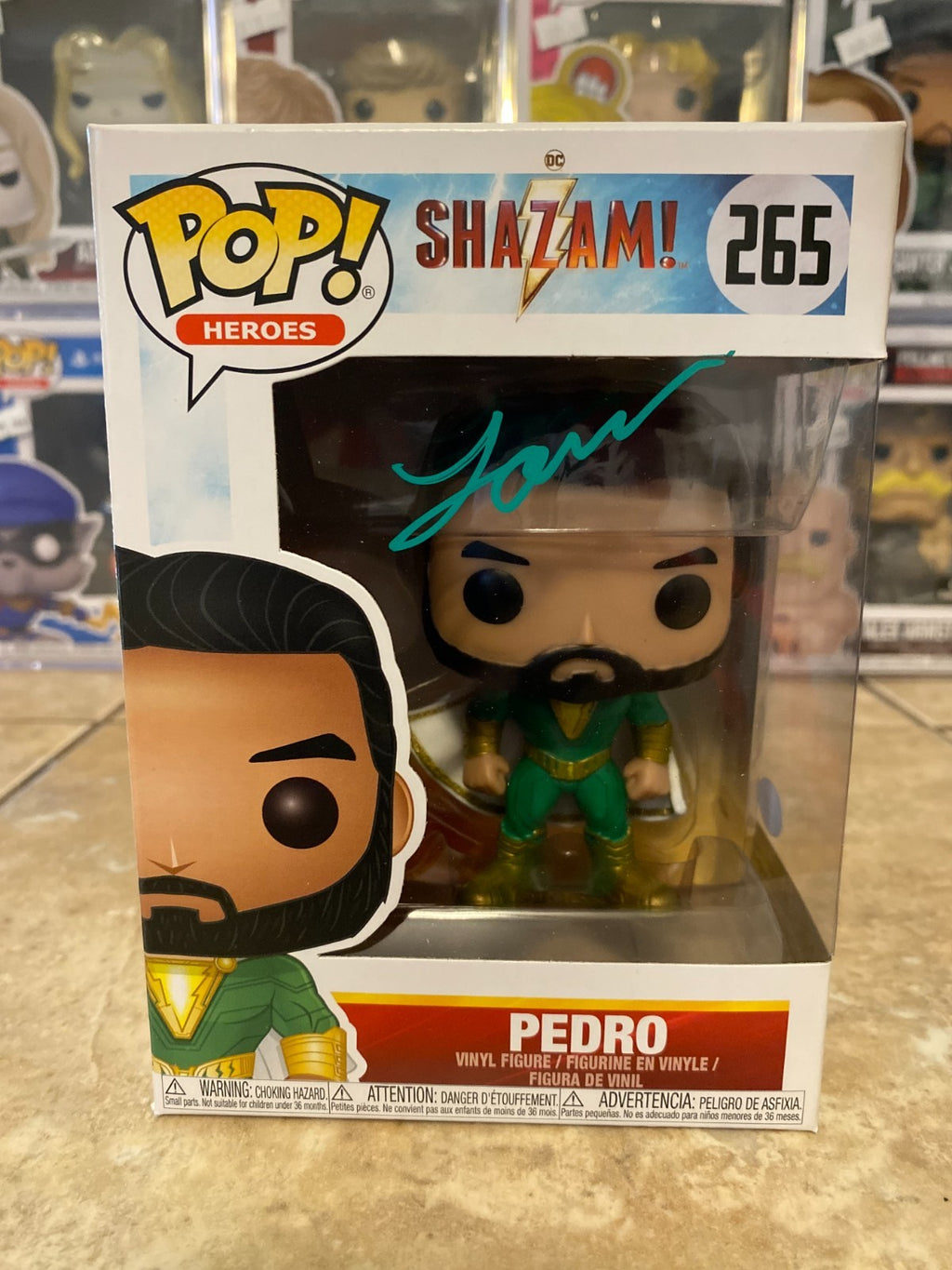 FUNKO POP! Pedro (265) from SHAZAM! Signed by Jovan Armand W/BAM COA