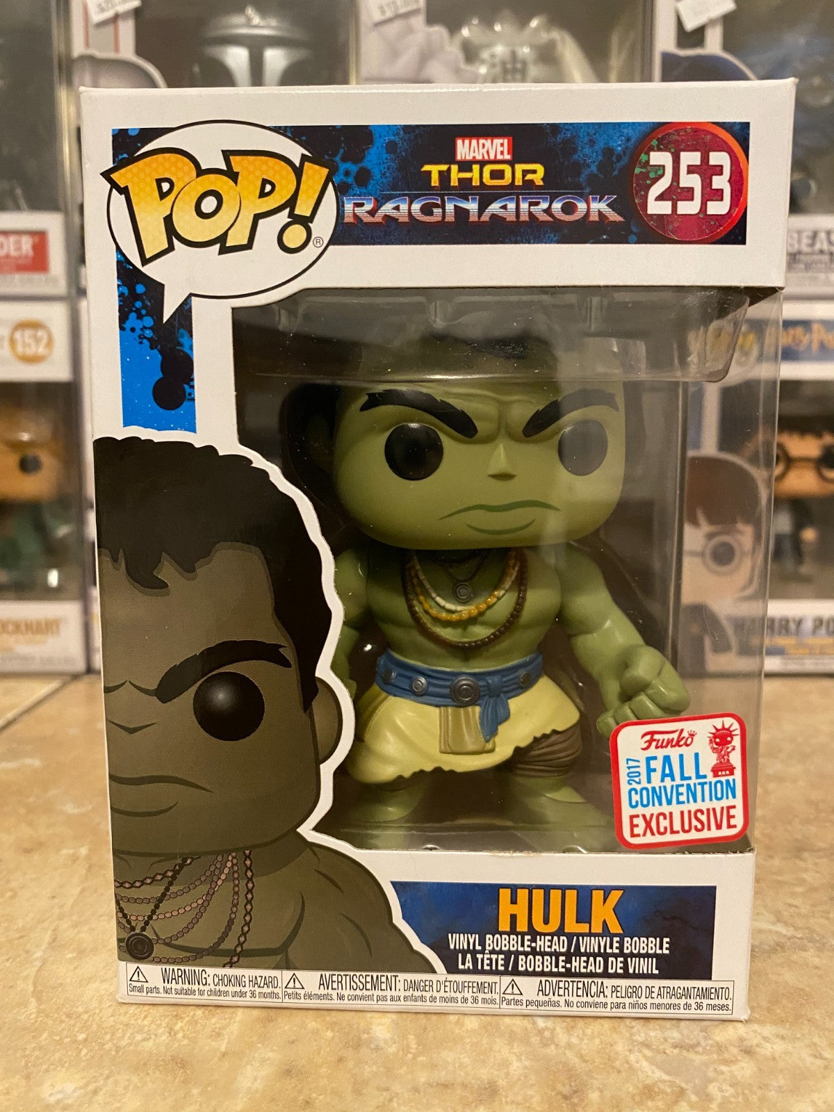 Funko Pop Marvel Thor Ragnarok Hulk 253 (2017 Fall Con) Vinyl Figure w Protector