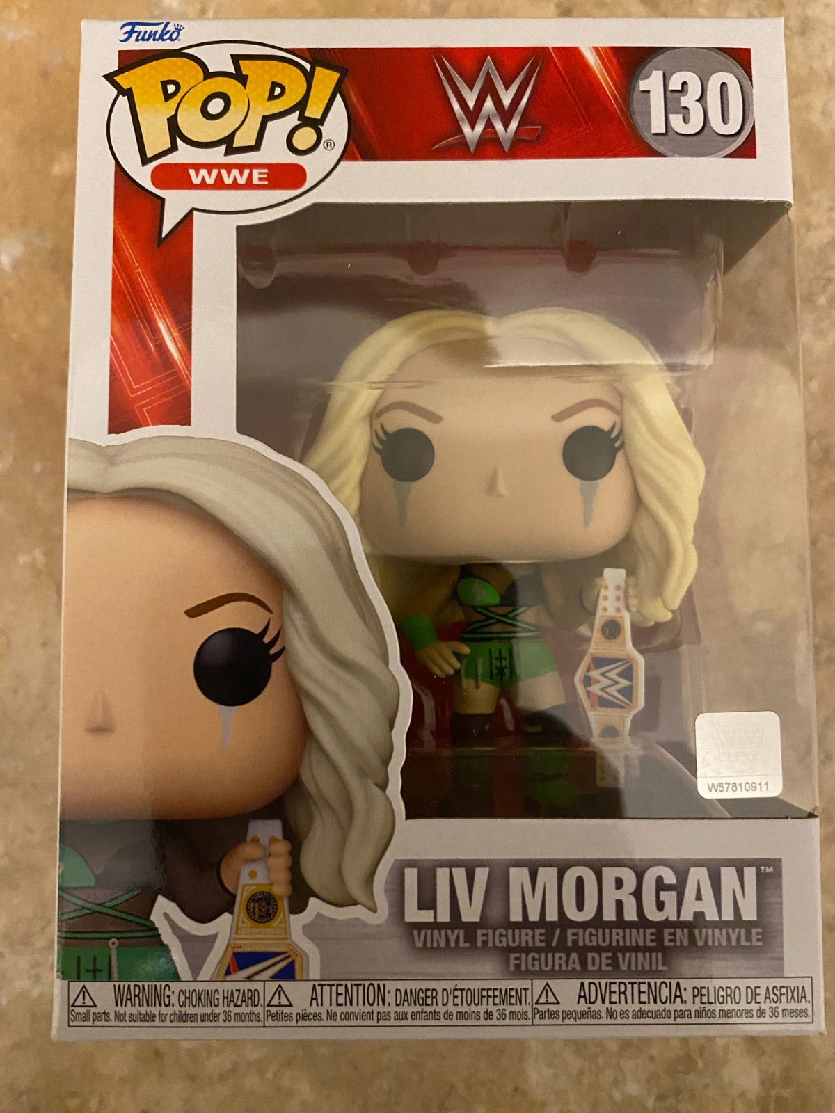 Funko Pop WWE Liv Morgan #130 Figure with Championship Belt w Soft Protector