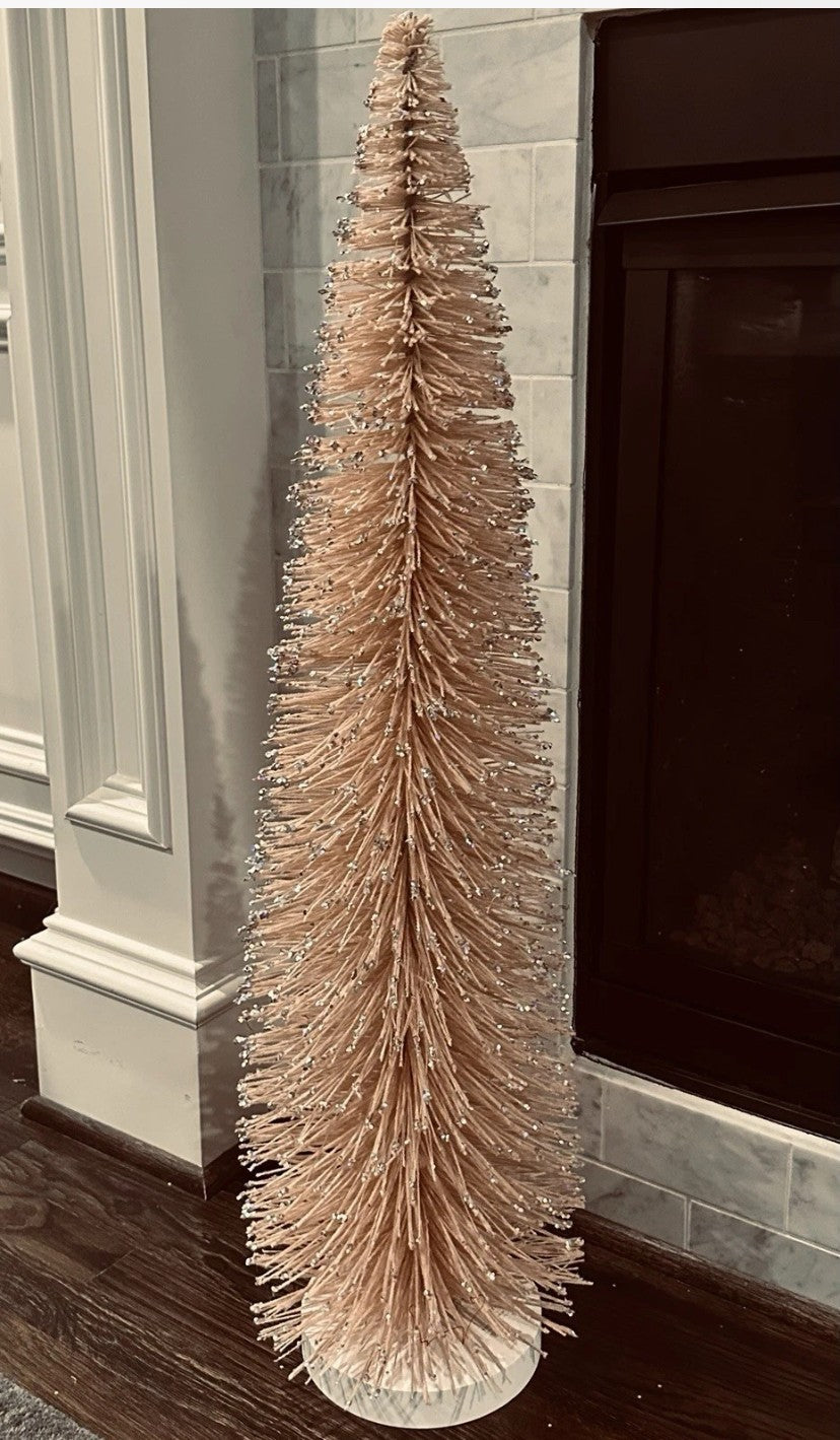 NWT Wondershop Target 2024 PInk Large Christmas Bottle Brush Tree Sculpture 36"