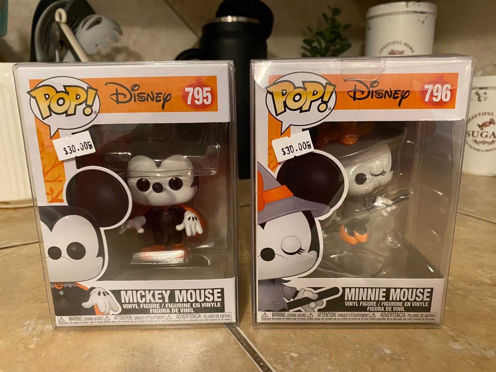 Disney Funko Pop Halloween Mickey Mouse -#795 & Minnie Mouse #796 Set