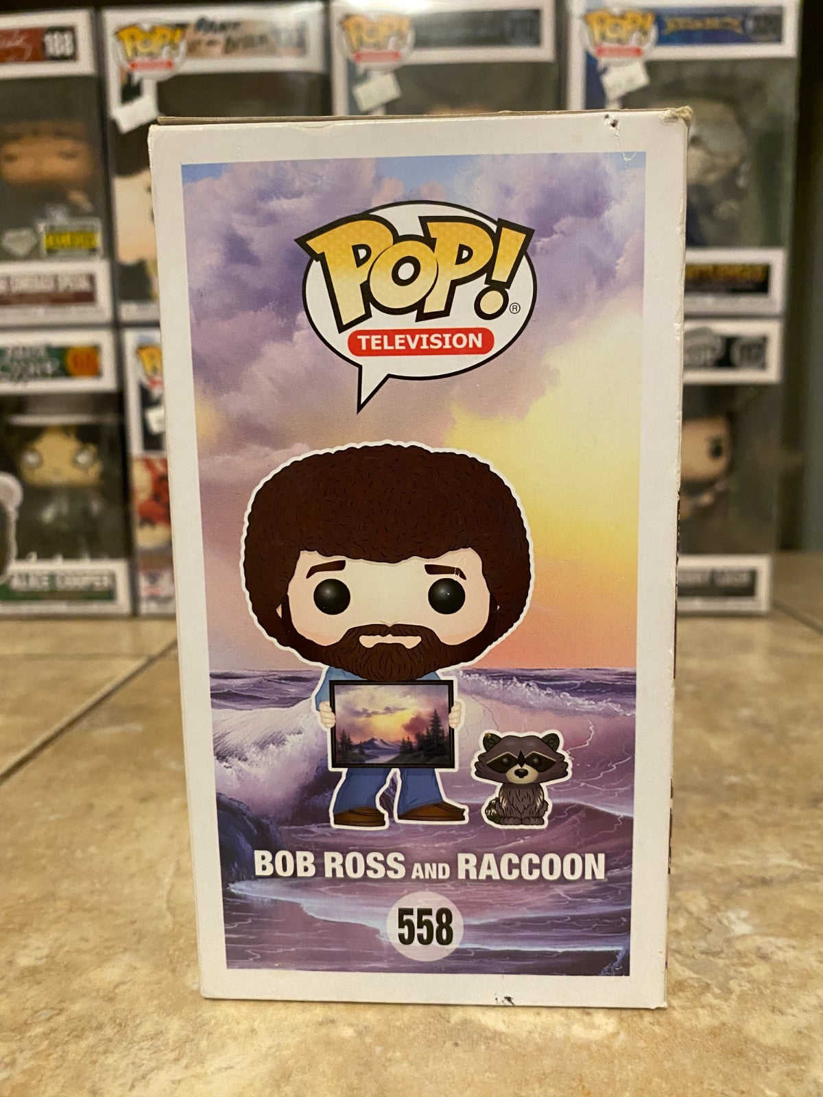 Funko Pop! Television: Bob Ross and Raccoon 558 - Joy of Painting w Protector