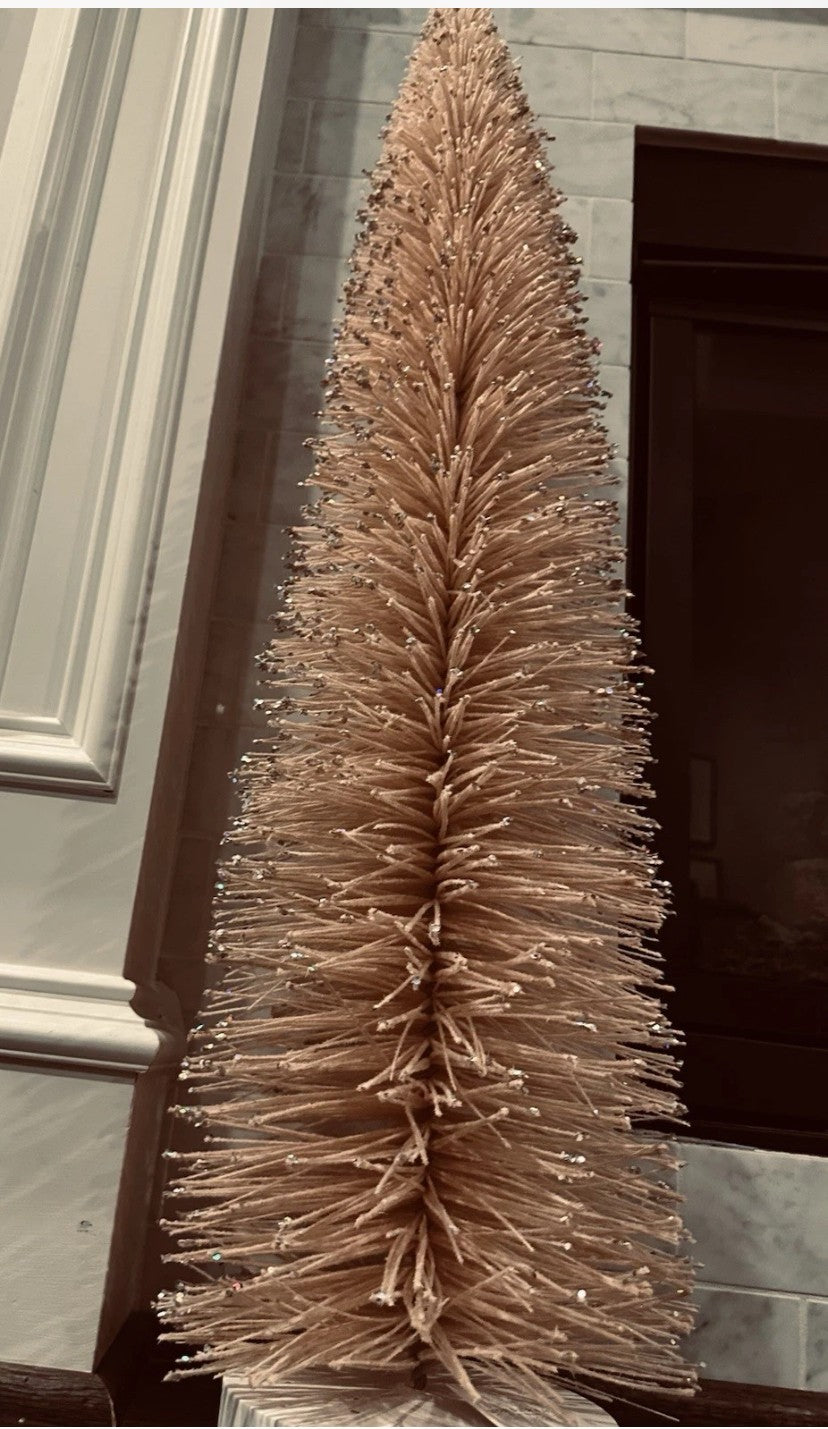 NWT Wondershop Target 2024 PInk Large Christmas Bottle Brush Tree Sculpture 36"