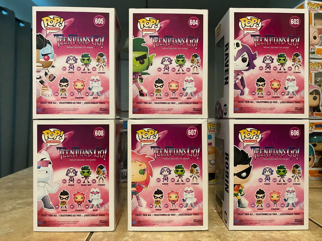 Teen Titans Go! Funko Pop! Vinyl Figures Set of 6 #603 thru #608
