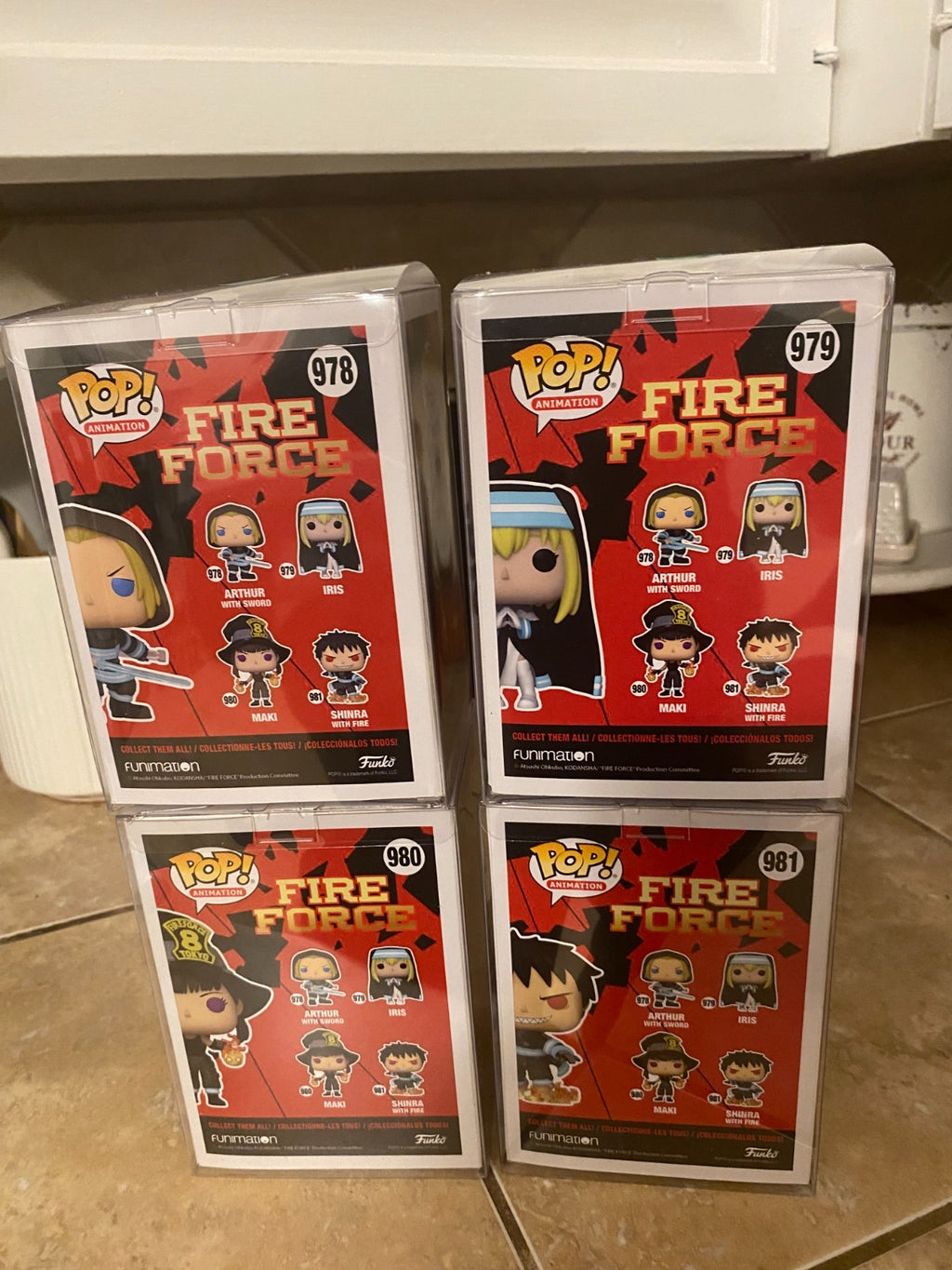 Funko Pop! Fire Force Set of 4 Figures #978-981 w Protectors