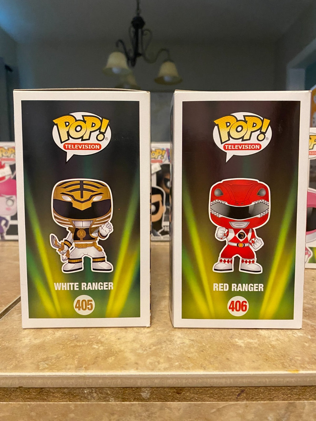 Funko Pop! Mighty Morphin Power Rangers Set #405 thru #408 with Soft Protectors