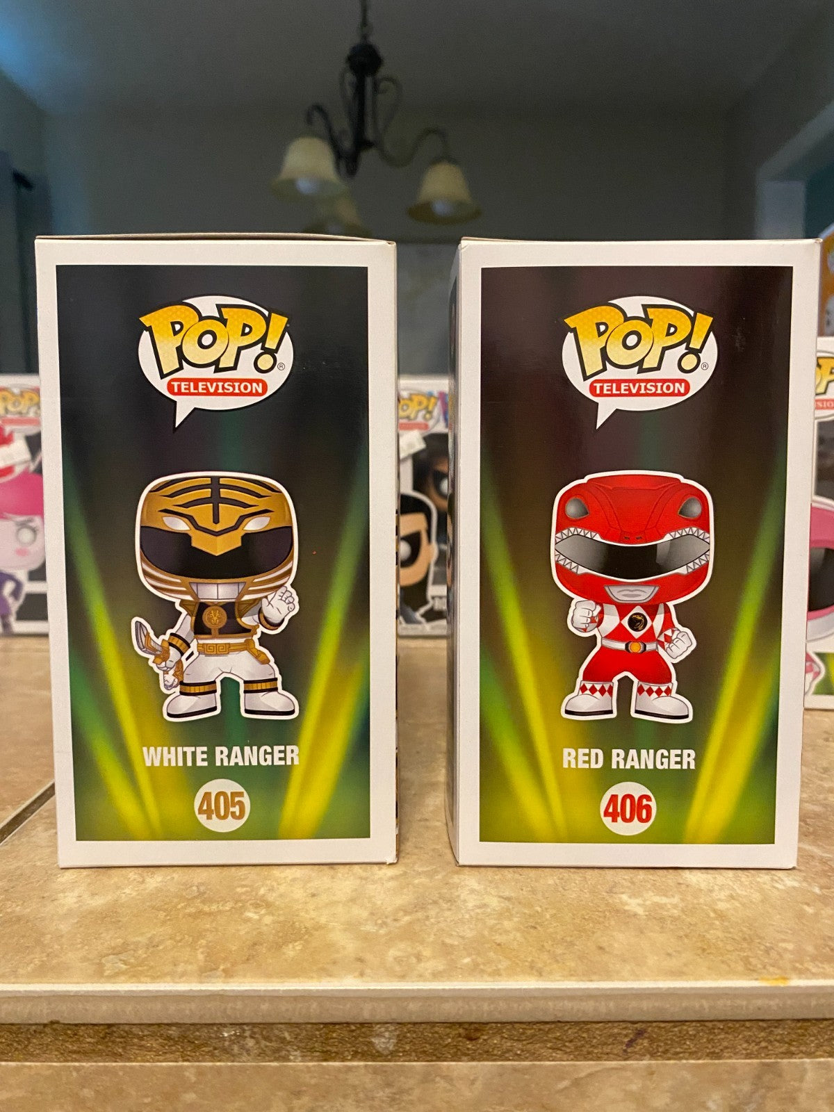 Funko Pop! Mighty Morphin Power Rangers Set #405 thru #408 with Soft Protectors