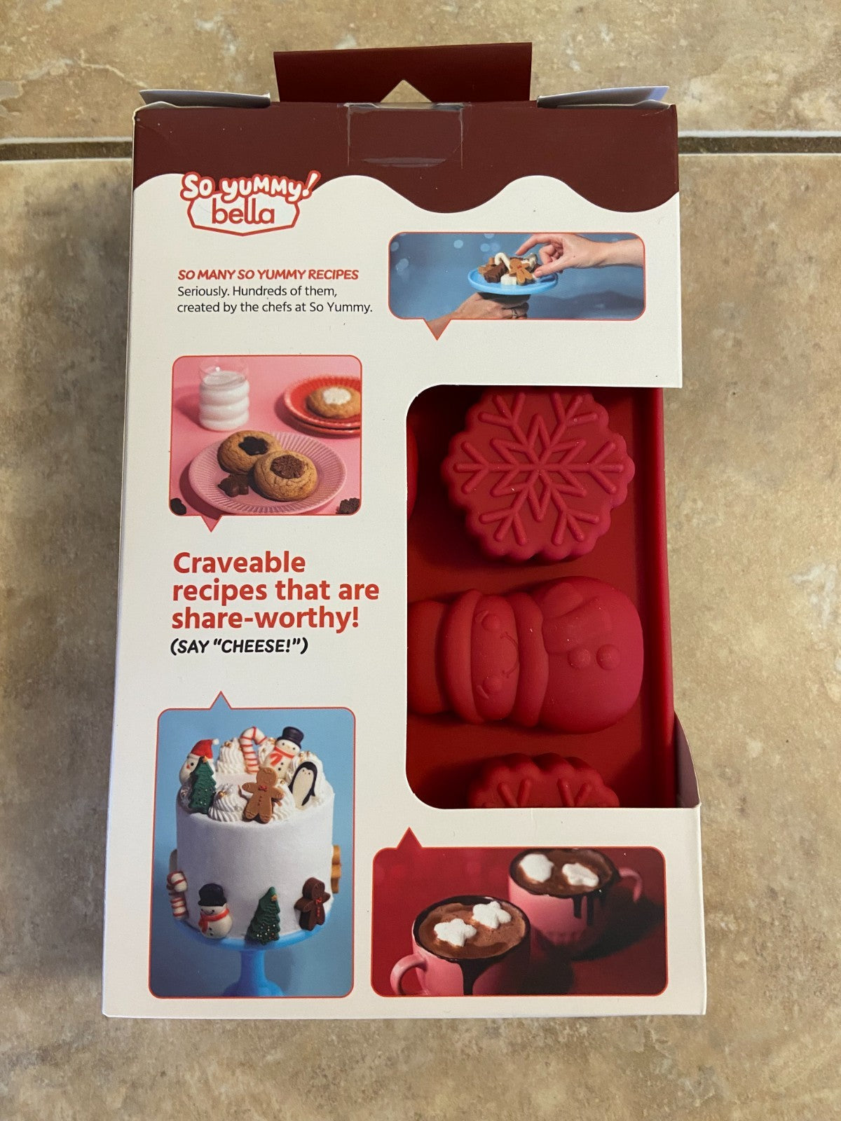 So Yummy Bella Silicone Mold Set Chocolate Santa Snowman Canes Snowflakes 2pcs