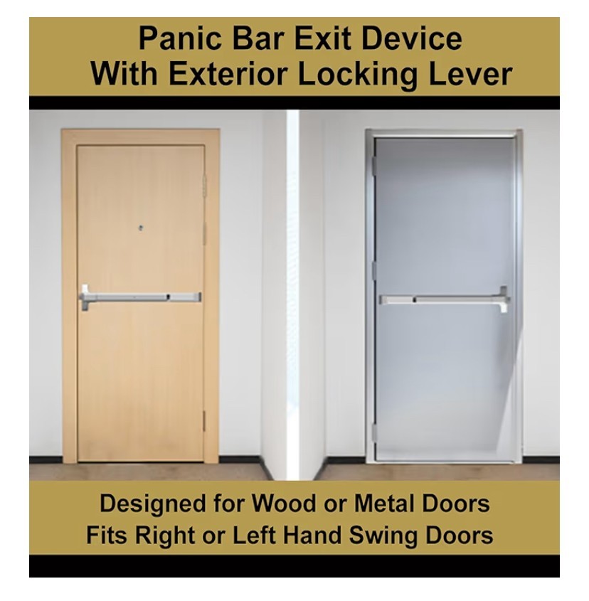 Dynasty Hardware DYN-500P-36-AL-06 Push Bar Panic Exit Device & Exterior Lever