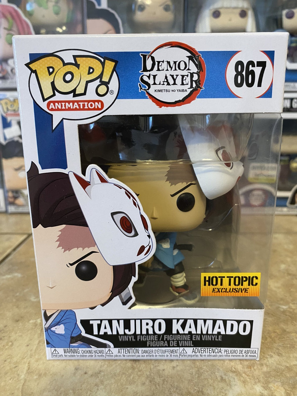 Funko Pop! Demon Slayer Tanjiro Kamado #867 Hot Topic Exclusive w/Box Protector