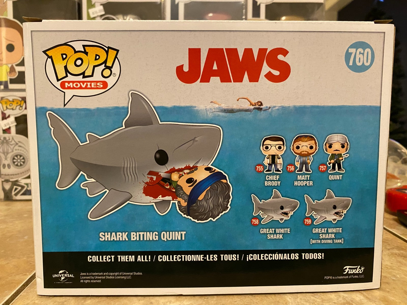 FUNKO POP Vinyl 6 Inch "JAWS" SHARK BITING QUINT #760 NEW LIMITED EDITION