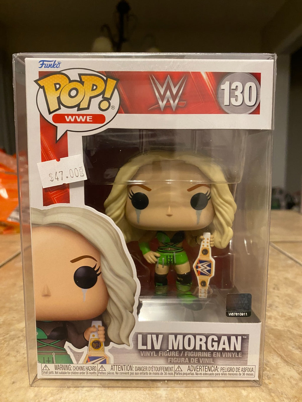 Funko Pop WWE Liv Morgan #130 Figure with Championship Belt w Soft Protector