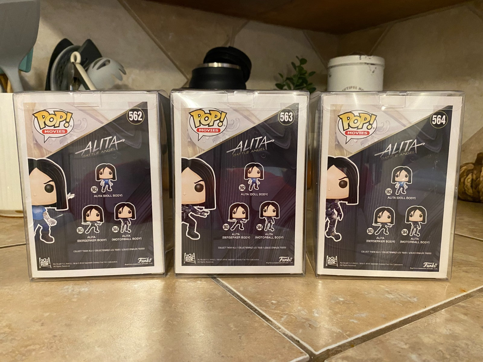 Funko POP! Movies Alita: Battle Anget 3 pc Set 562-564 w Protectors