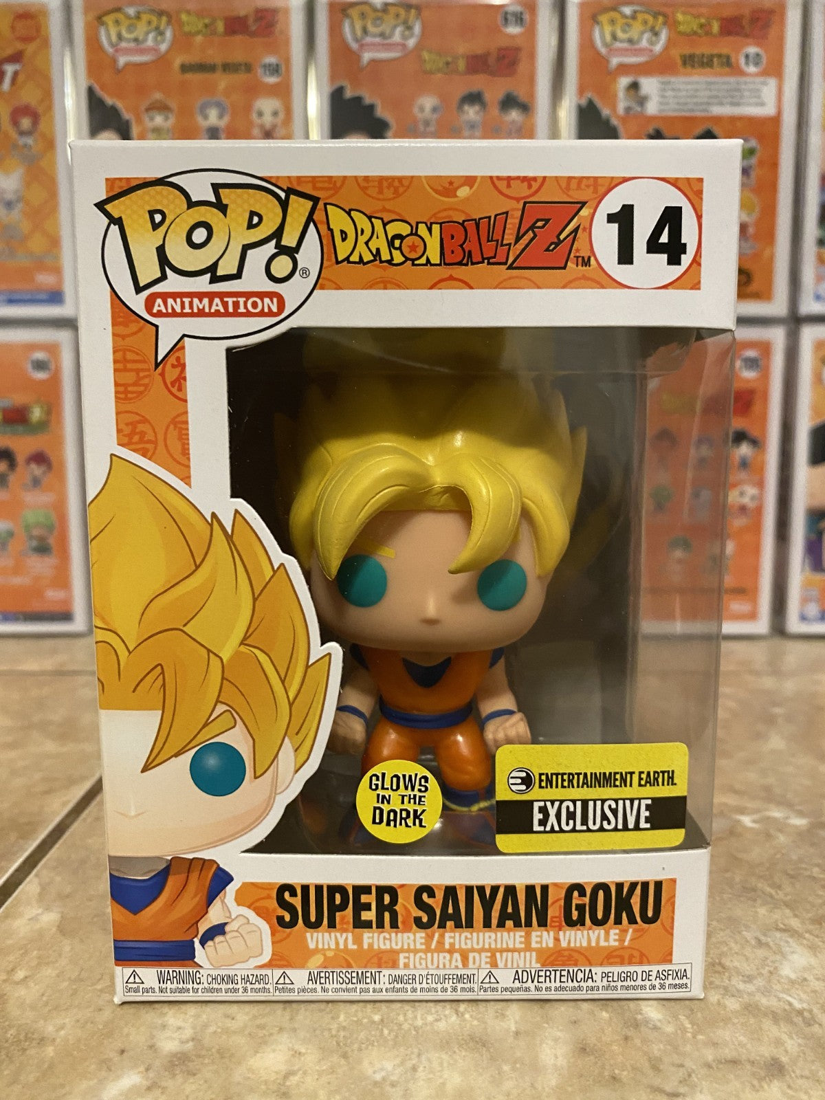 Funko Pop! Dragon Ball Z #14 Super Saiyan Goku GITD Exclusive w Protector