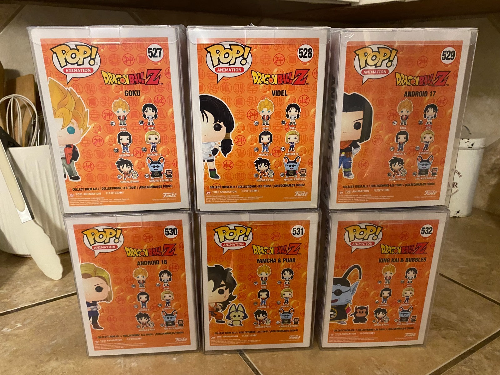 Funko Pop! Dragon Ball Z Full Common Set of 6 Figures #527 - #532 w Protectors
