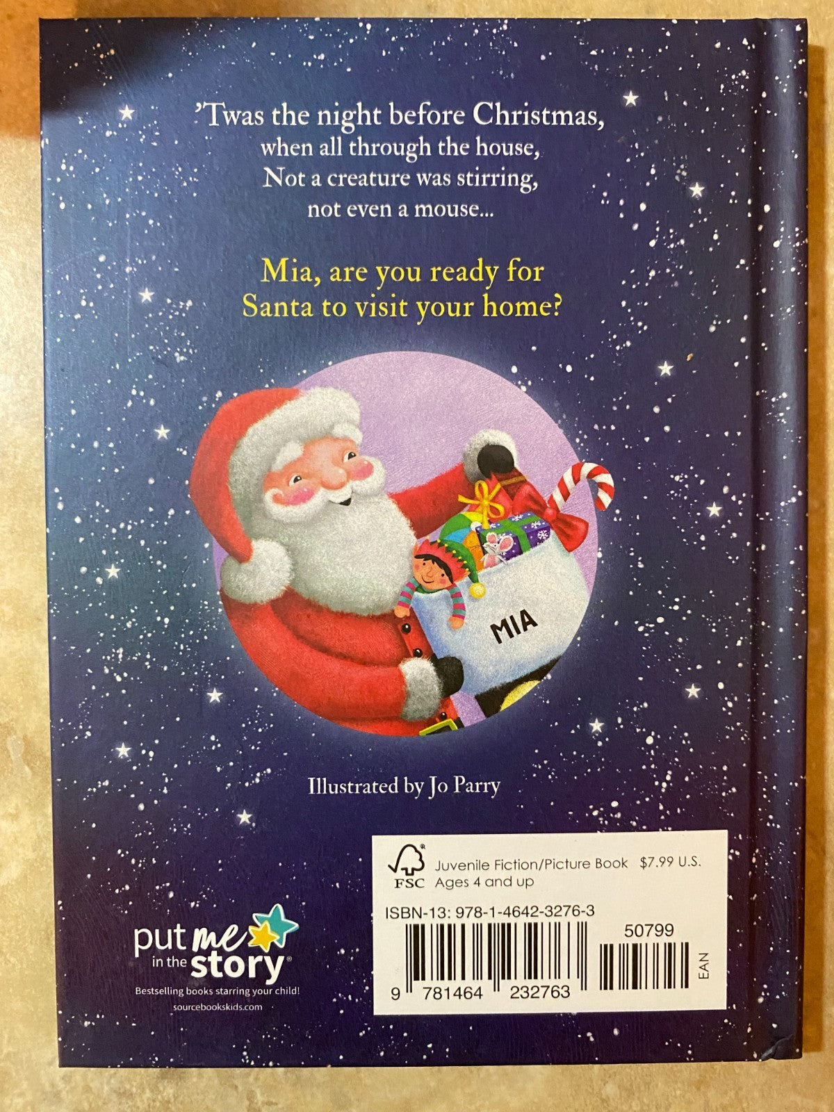 'Twas The Night Before Christmas Hardcover Book Personalized Name (Mia)