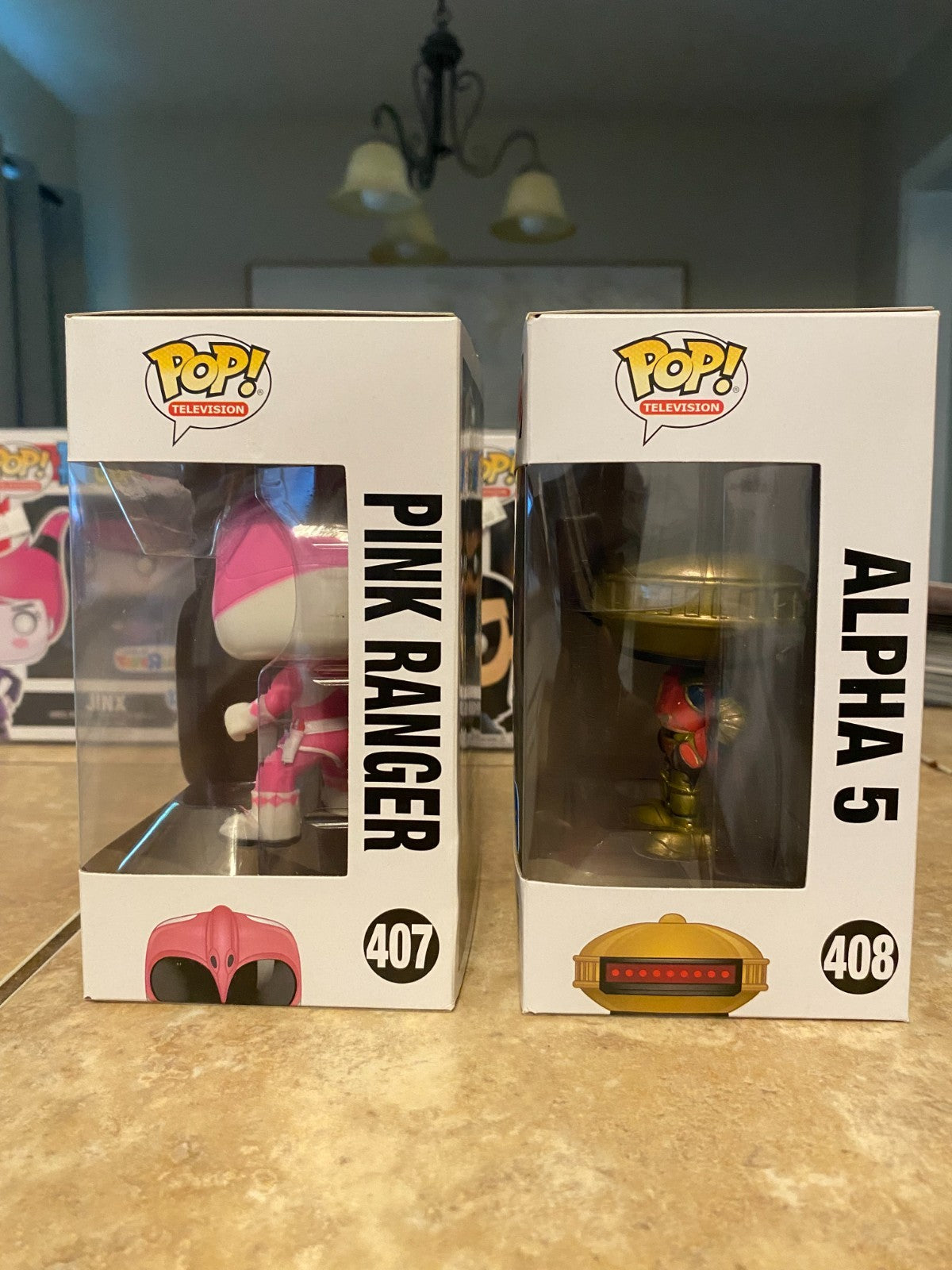 Funko Pop! Mighty Morphin Power Rangers Set #405 thru #408 with Soft Protectors
