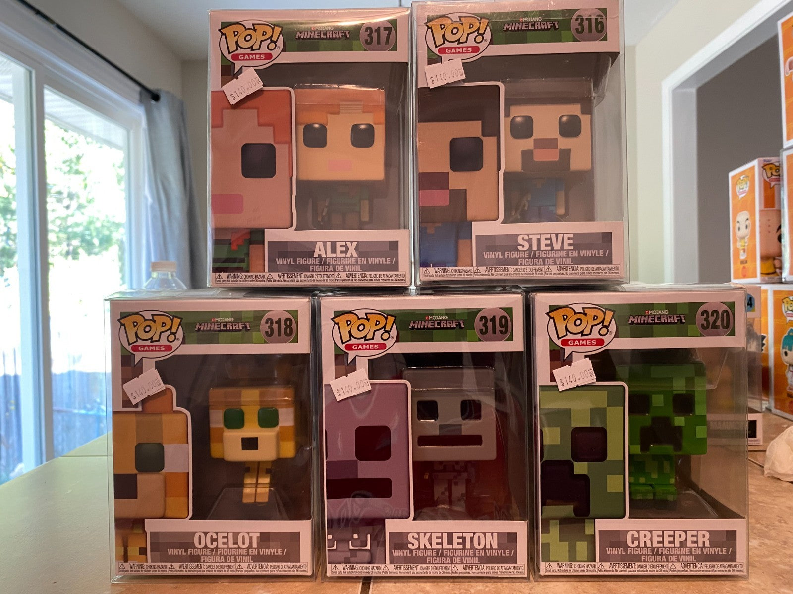 Funko Pop Minecraft 316-320 Lot Of 5 with Soft Protectors