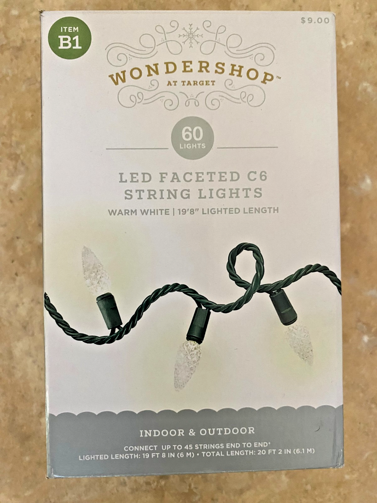 Wondershop Warm White 60CT LED D1 String End to End Lights Indoor Outdoor 19'8"