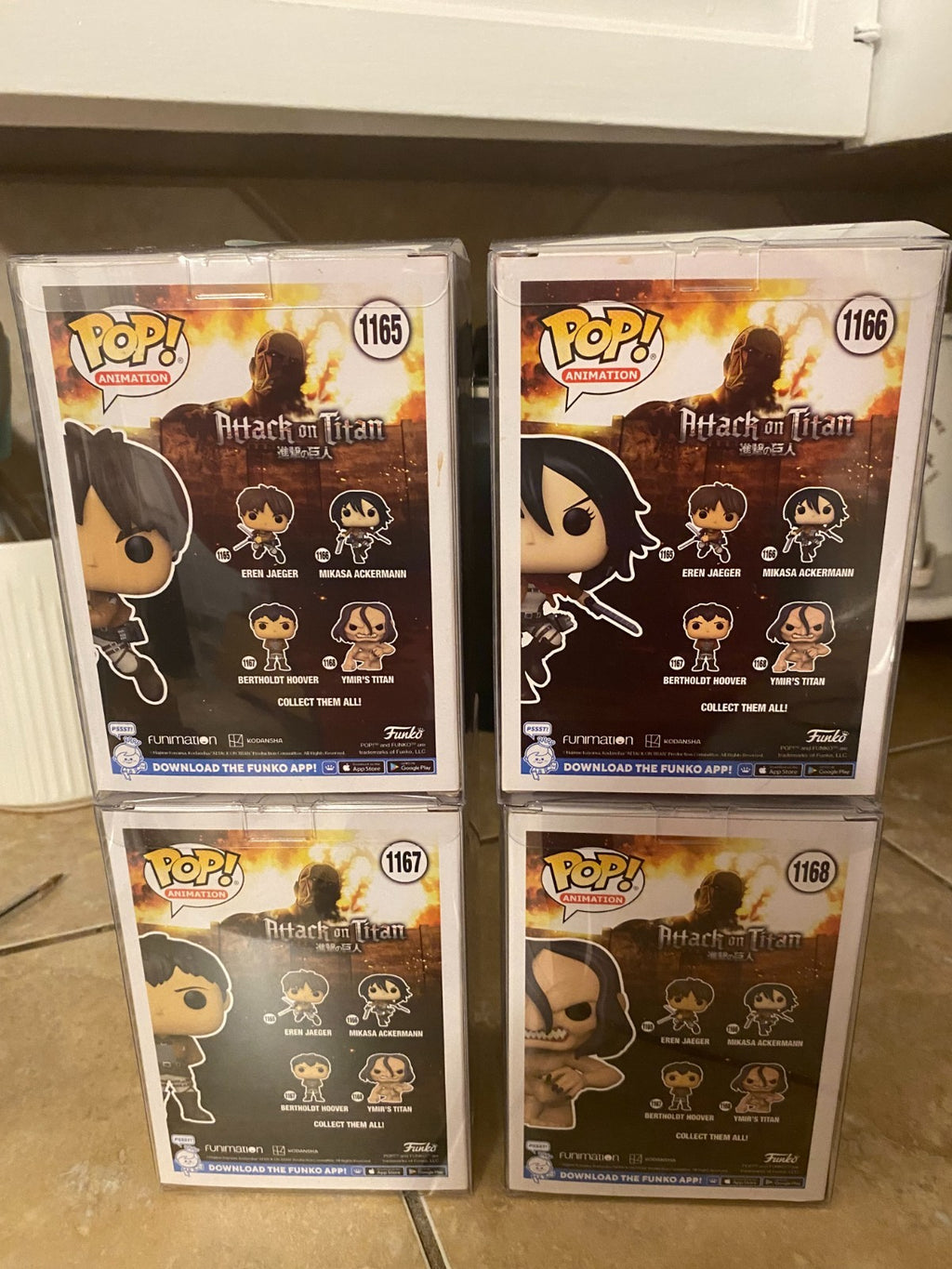 Funko Pop! Animation: Attack on Titan Season 3 Collectors 4 Figure Set