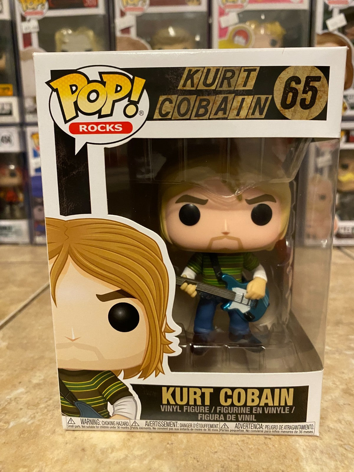 Funko Pop! Pop Rocks Vinyl: Kurt Cobain #65 w Protector