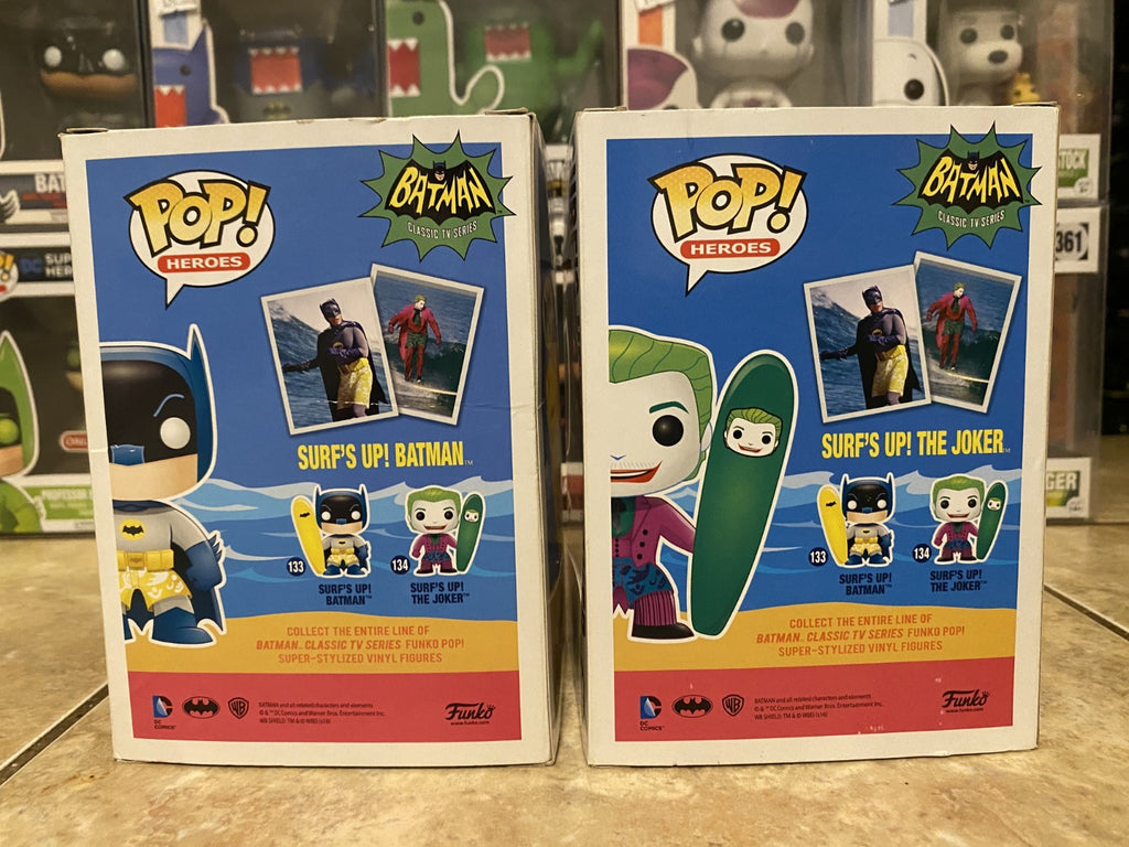Funko Pop! Batman TV Series - Surf's Up Batman & Joker 2pc Set w/Box Protectors