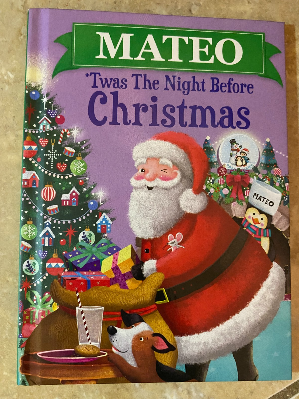 'Twas The Night Before Christmas Hardcover Book Personalized Name (Mateo)