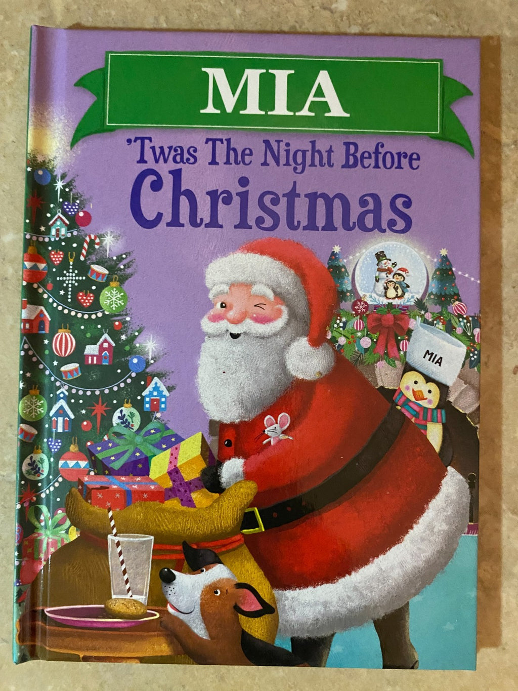 'Twas The Night Before Christmas Hardcover Book Personalized Name (Mia)