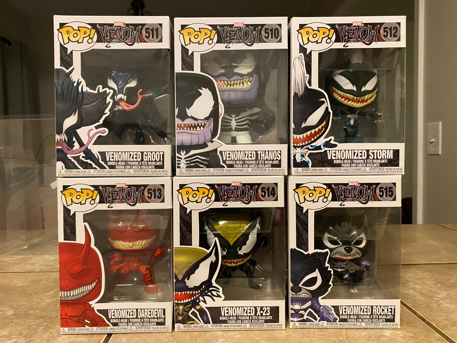 Funko Pop! Marvel: Venomized Complete Lot of 6 #511 thru #515 w Protectors