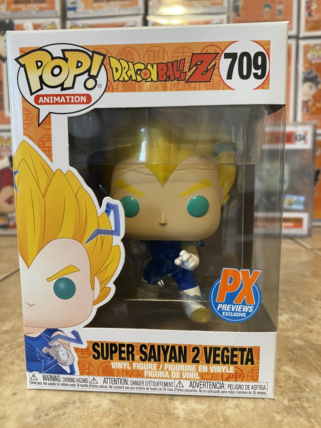Funko Pop! Dragon Ball Z #709 Super Saiyan 2 Vegeta Exclusive w Protector