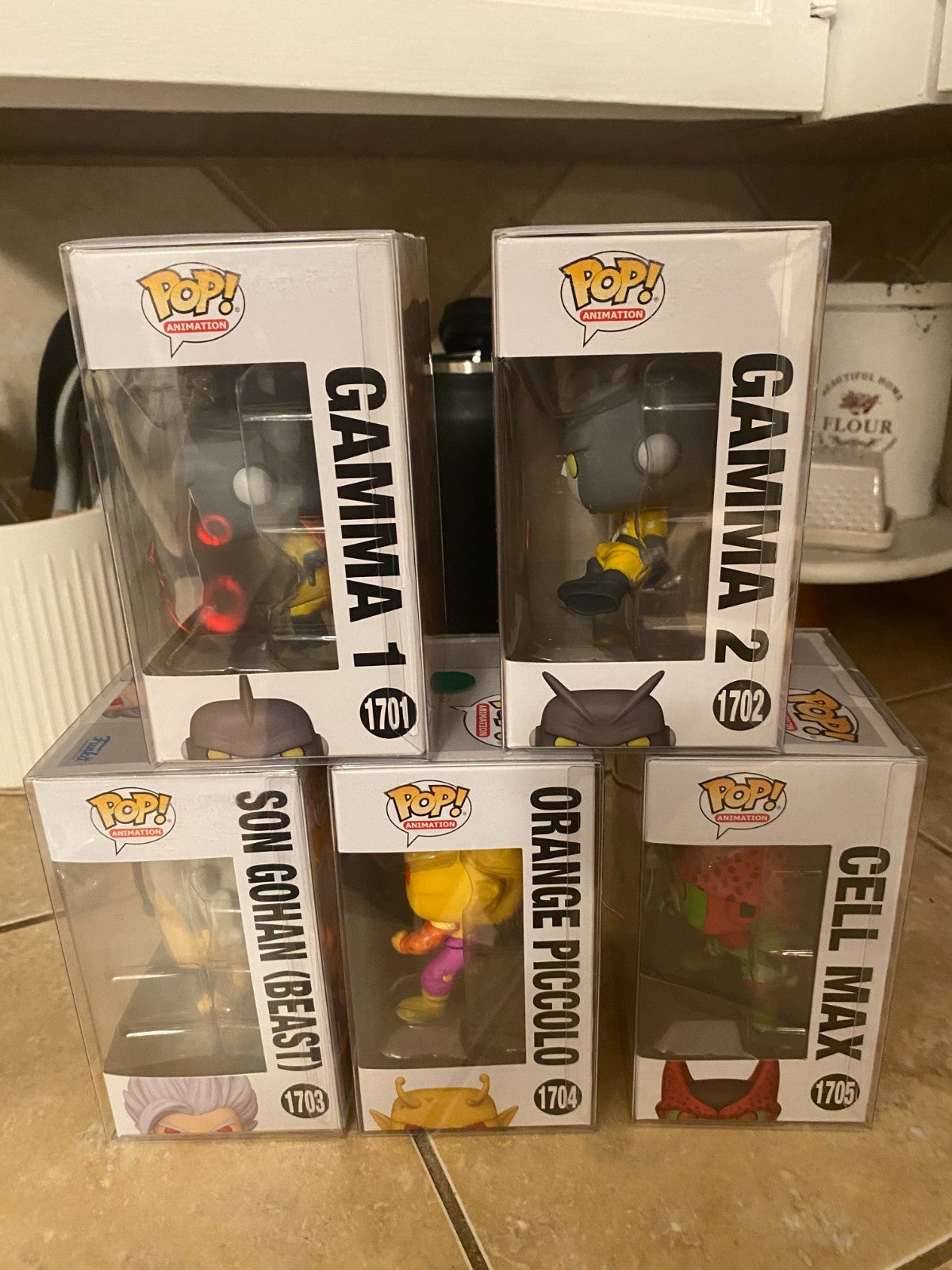 Funko Pop! Dragonball Z Complet Set of 5 Figures #1701 thru #1705 w Protectors