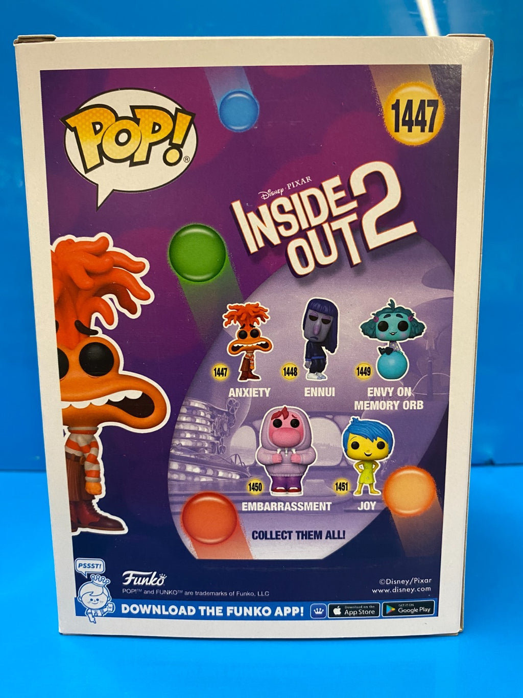 Vaulted Funko POP! Disney Pixar Inside Out 2 Anxiety #1447 w/ soft pop protector