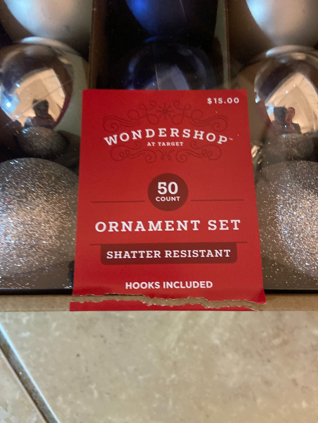 Wondershop Set of 50 Shatterproof Ornaments w/Hooks - Silver