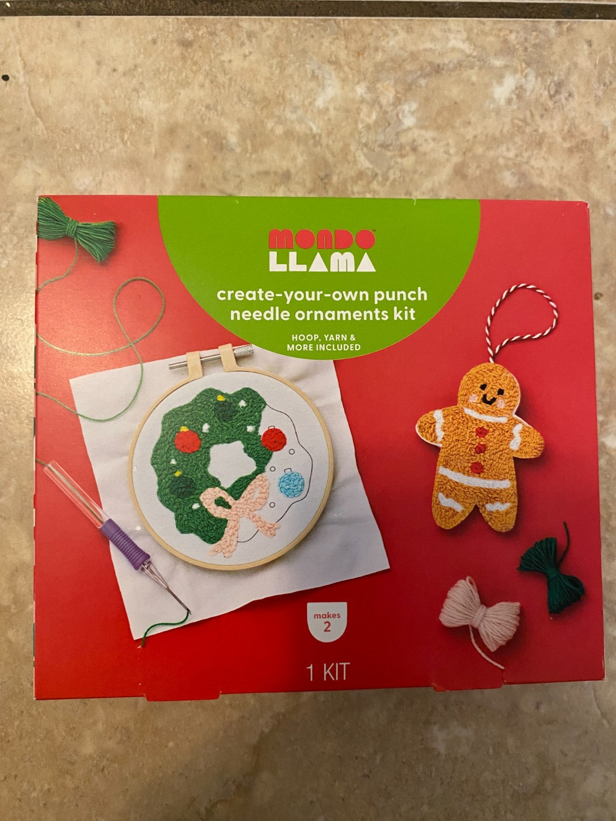 Mondo Llama Create-Your-Own Punch Needle Ornament Kit (Makes 2)