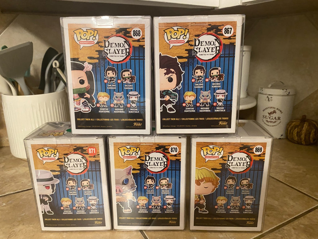 Funko POP! DEMON SLAYER (Wave 1) Complete Set Of 5 #867-871 w Protectors