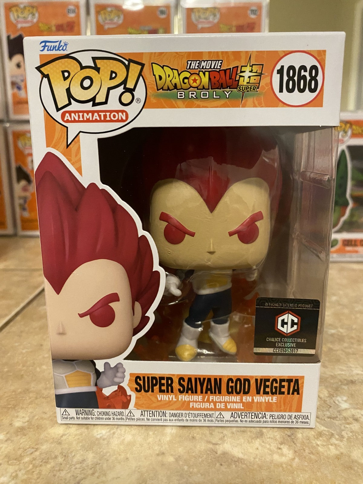 Funko Pop! The Movie Dragon Ball Broly #1868 Super Saiyan God Vegeta w Protector