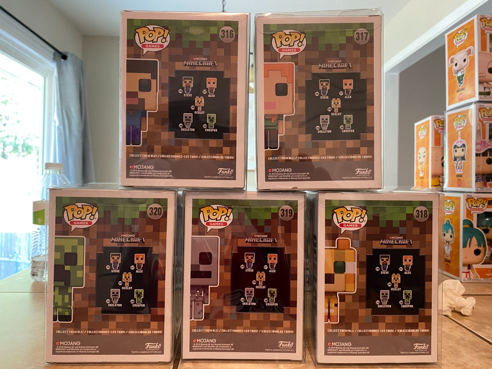 Funko Pop Minecraft 316-320 Lot Of 5 with Soft Protectors