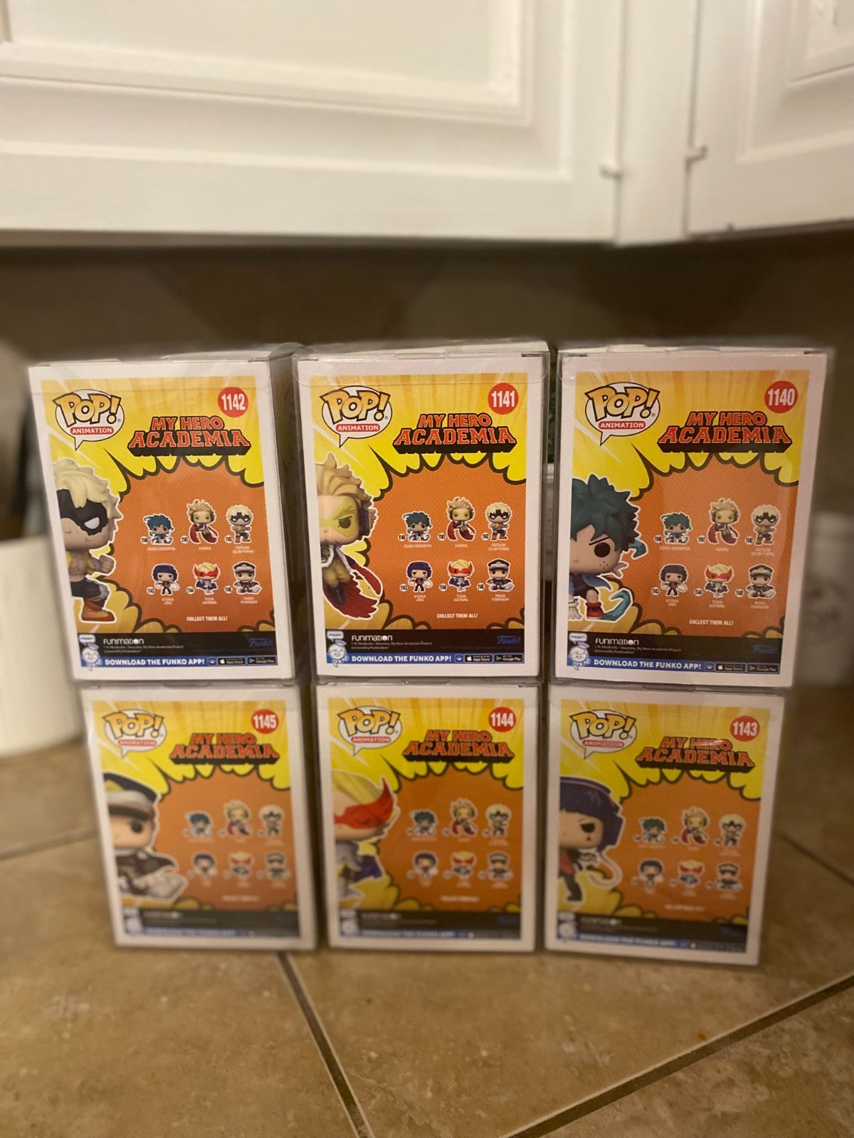 Funko Pop! My Hero Academia Set of 6 Figures 1141 thru 1145 w Protectors