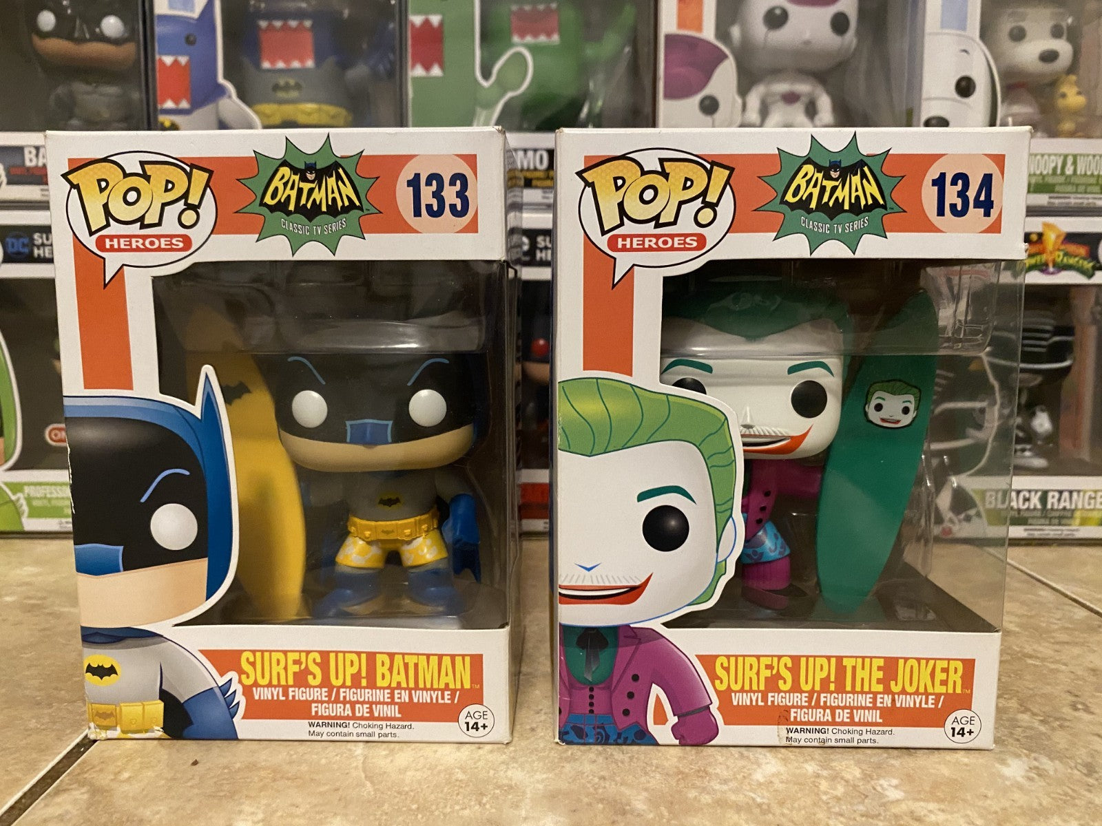 Funko Pop! Batman TV Series - Surf's Up Batman & Joker 2pc Set w/Box Protectors