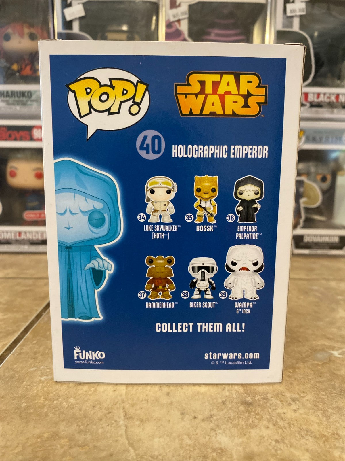Funko Star Wars Holographic Emperor #40 GITD w Protector