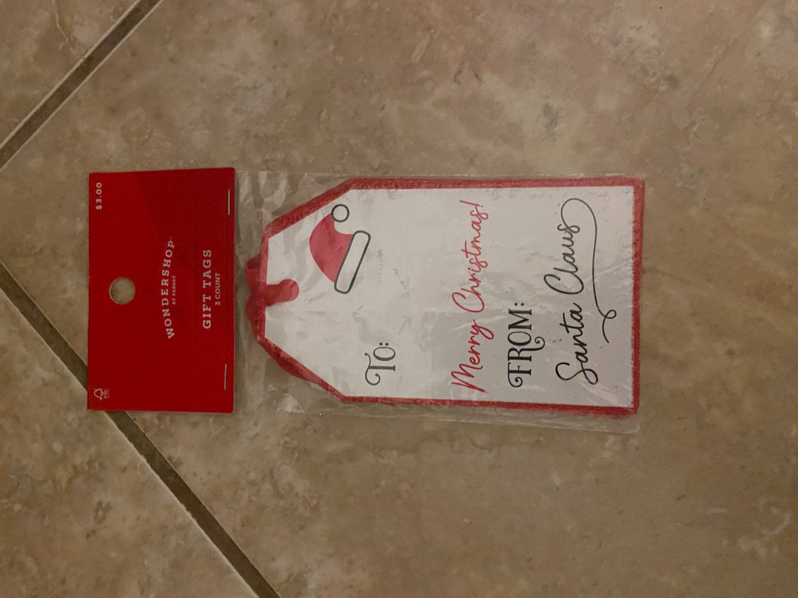 Wondershop Gift Tags (Santa Hat)