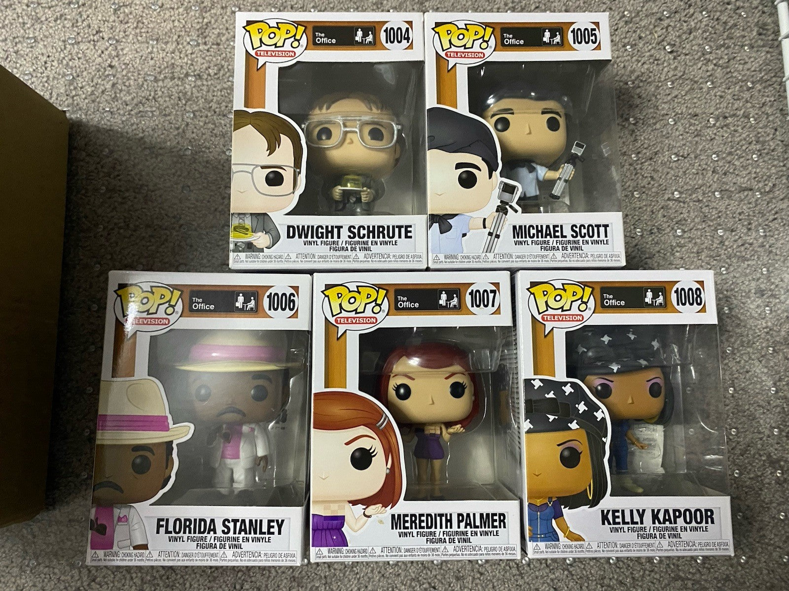 Funko The Office Complete Set #1004, 1005, 1006, 1007, 1008 Near/Mint Condition