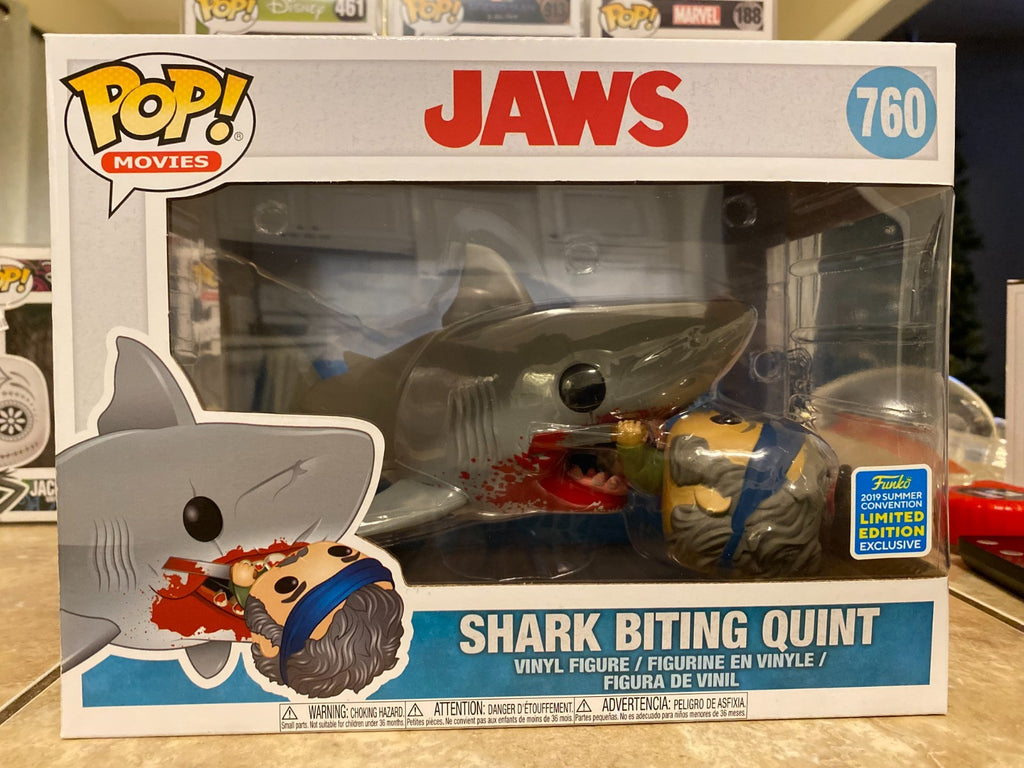 FUNKO POP Vinyl 6 Inch "JAWS" SHARK BITING QUINT #760 NEW LIMITED EDITION