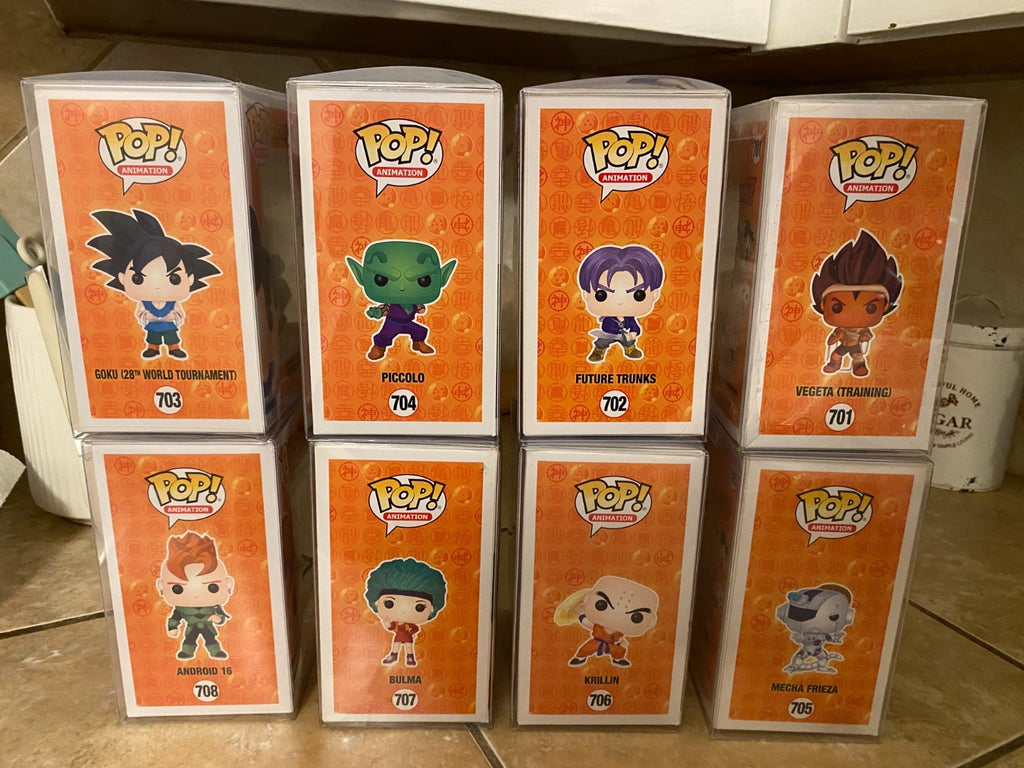 Funko Pop! Dragon Ball Z Full Common Set of 8 Figures #701- #708 w Protectors