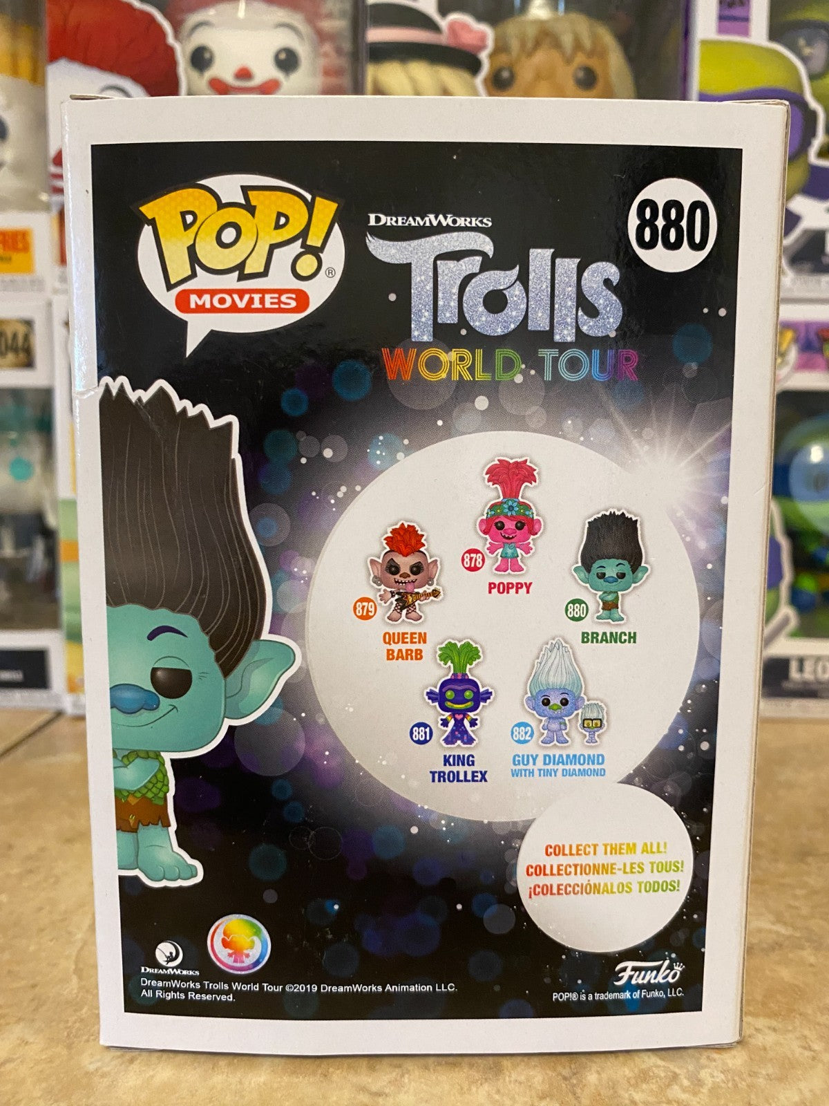 Funko POP! Trolls World Tour *BRANCH* Limited Edition CHASE #880 w Protector