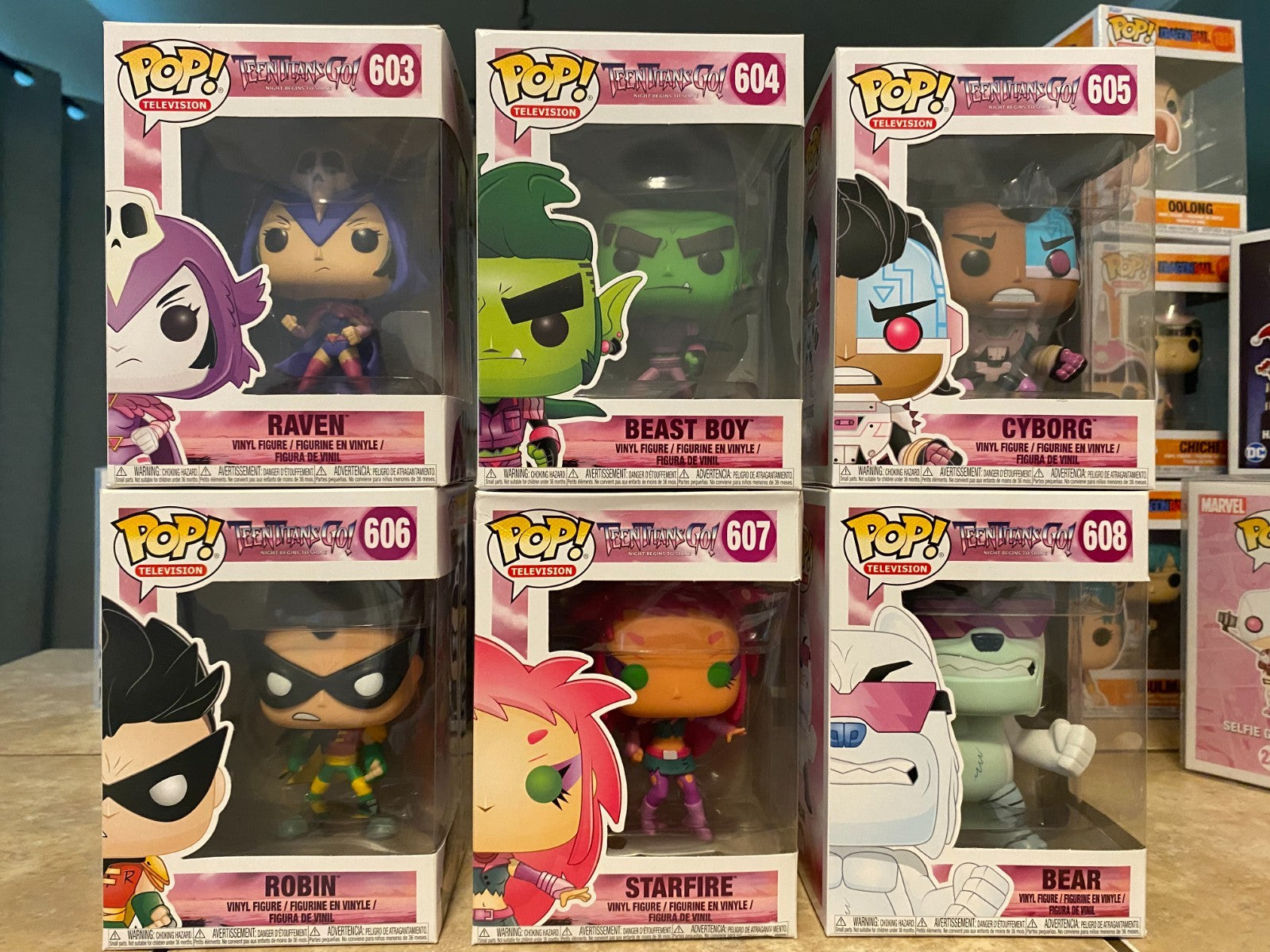 Teen Titans Go! Funko Pop! Vinyl Figures Set of 6 #603 thru #608