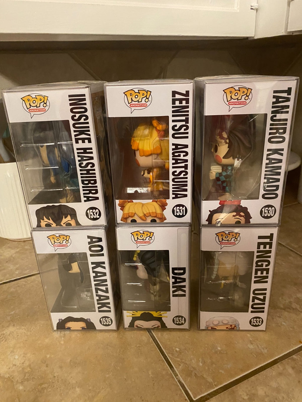 Funko Pop! Demon Slayer Set of 6 Figures 1530-1535 w Protectors