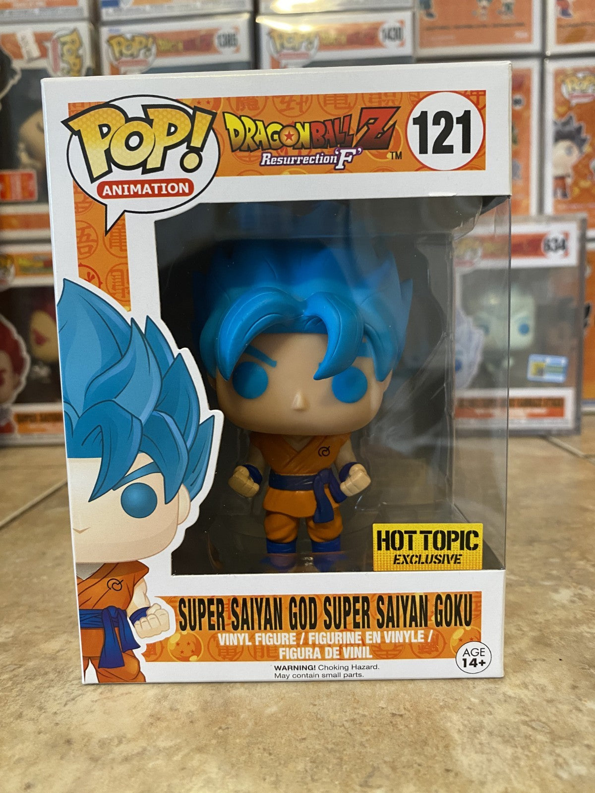 Funko Pop! Dragon Ball Z #121 Super Saiyan God Super Saiyan Goku w Protector